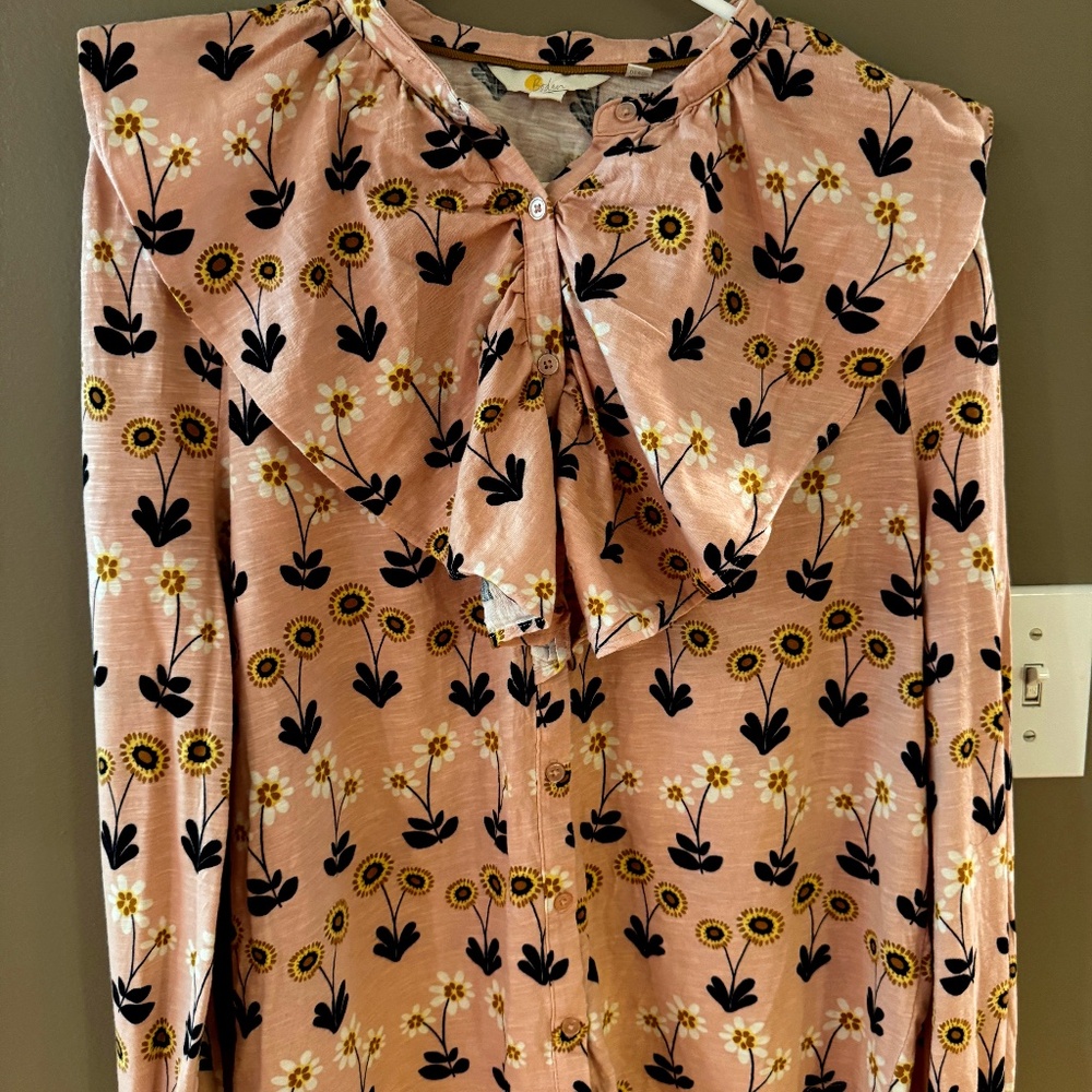Boden Pink Floral Blouse